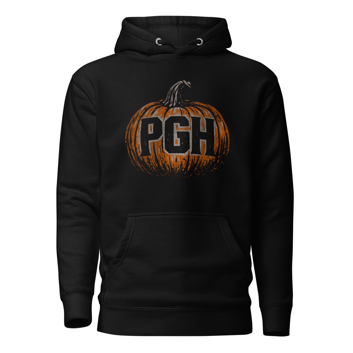 PGH Pumpkin Design on Black hoodie