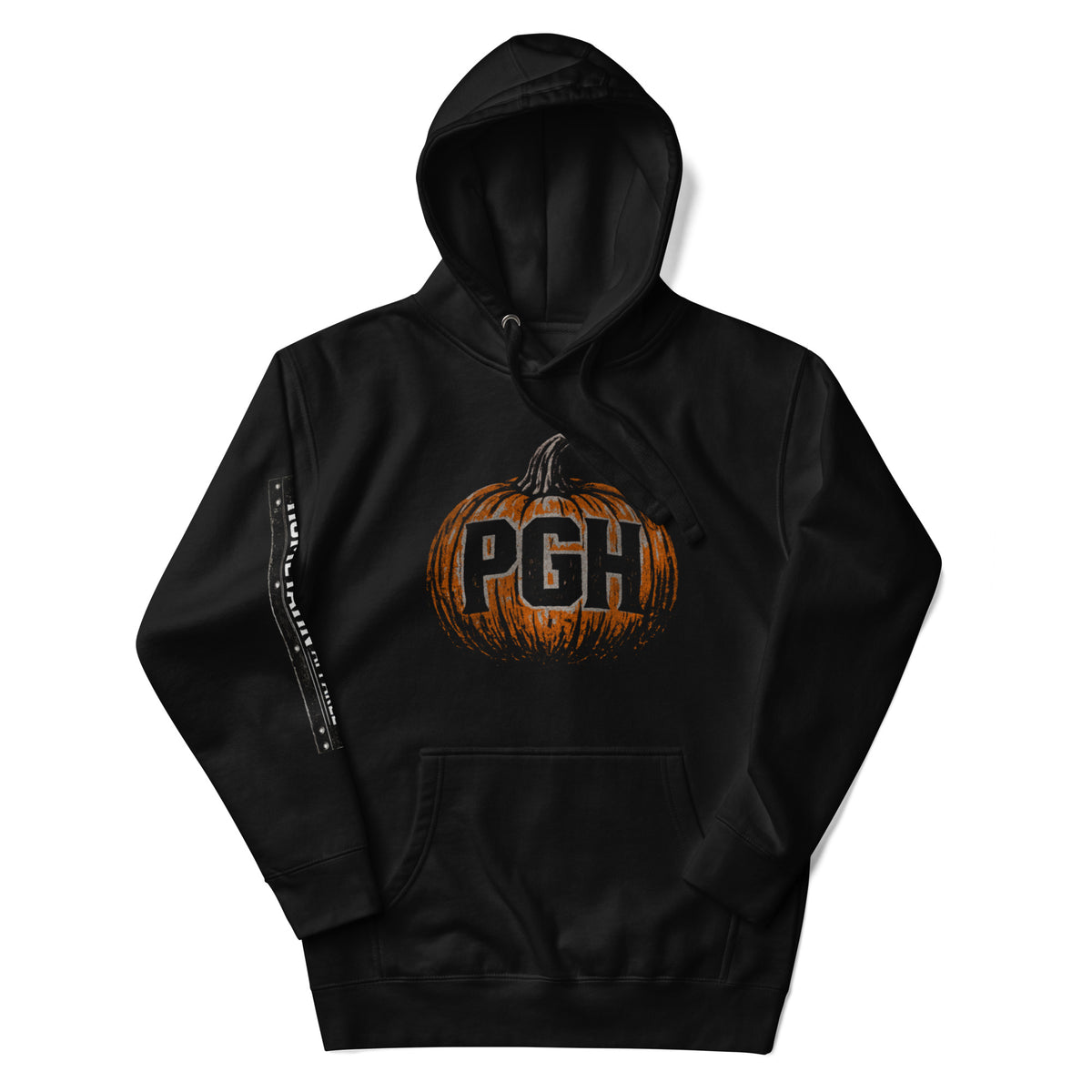Pittsburgh Pumpkin Design on Black hoodie