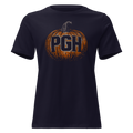 A Blue t-shirt with an orange pumpkin and "PGH" on it.